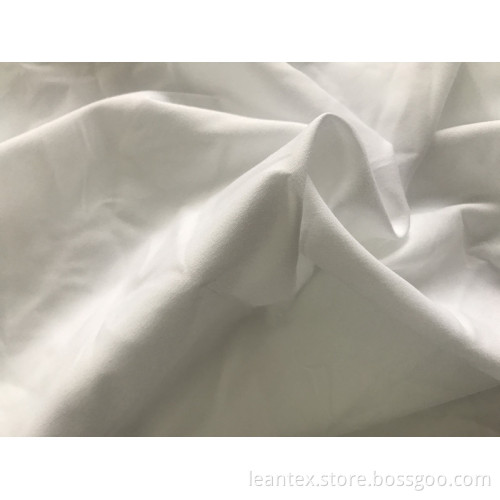 Polyester Microfiber Fabric Peach Skin Fabric Optical White Color 85 gsm